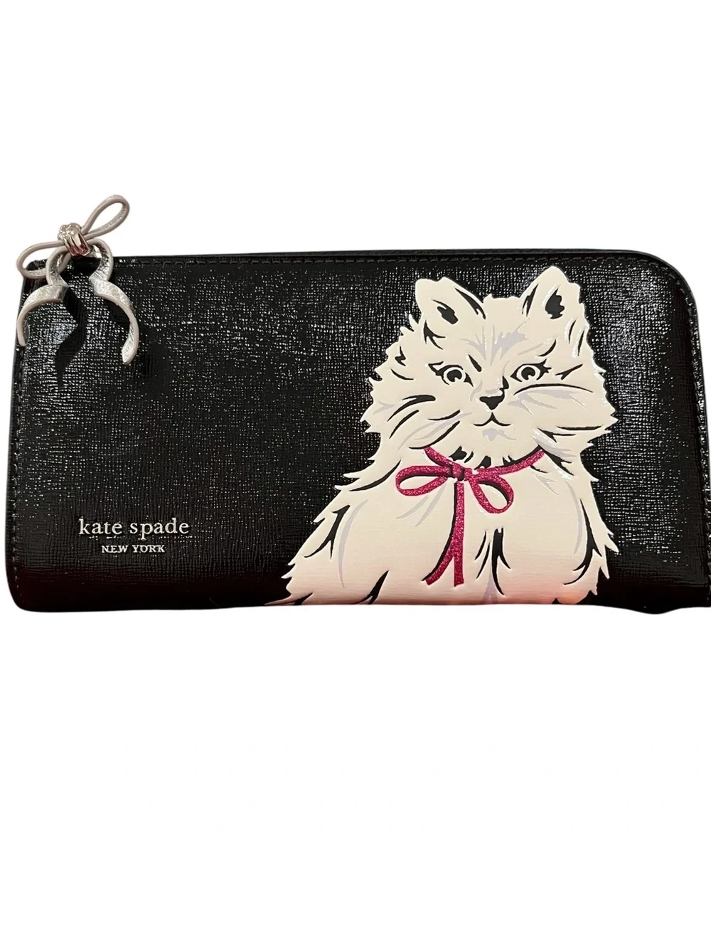 Kate Spade New York Whiskers Saffiano Leather Zip Around Continental Wallet NWT